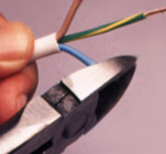 Bare the ends of the three wires inside the electrical cord for about half a centimeter, by cutting away the plastic insulation