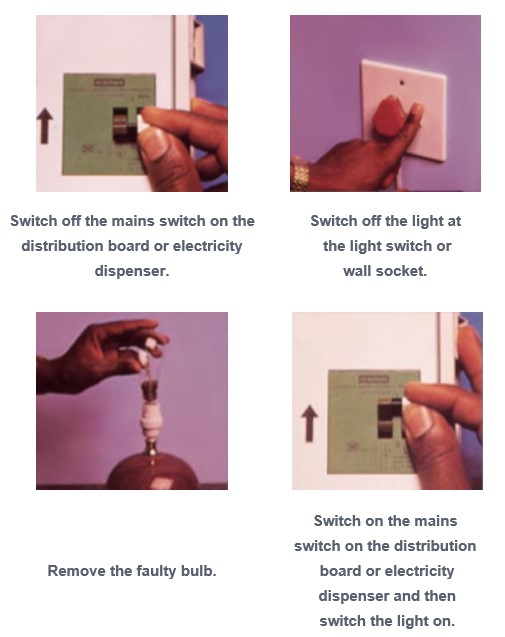 Image of changing lightbulb - montage