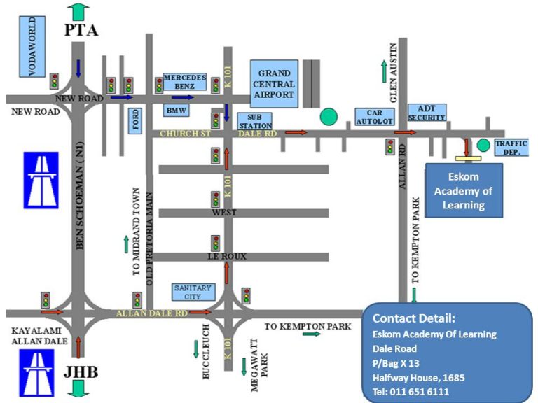 Image of map to Eskom Academy of Learning