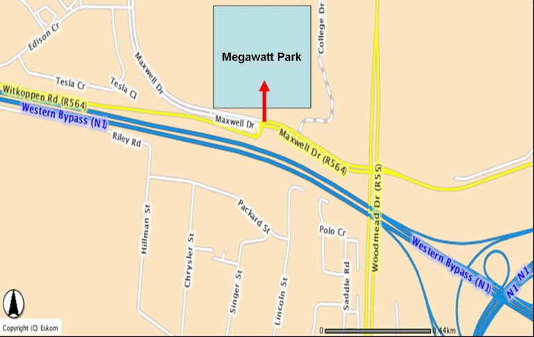 Image of map to Megawatt Park.